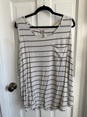 Market & Spruce Cream Tank with Black Stripes